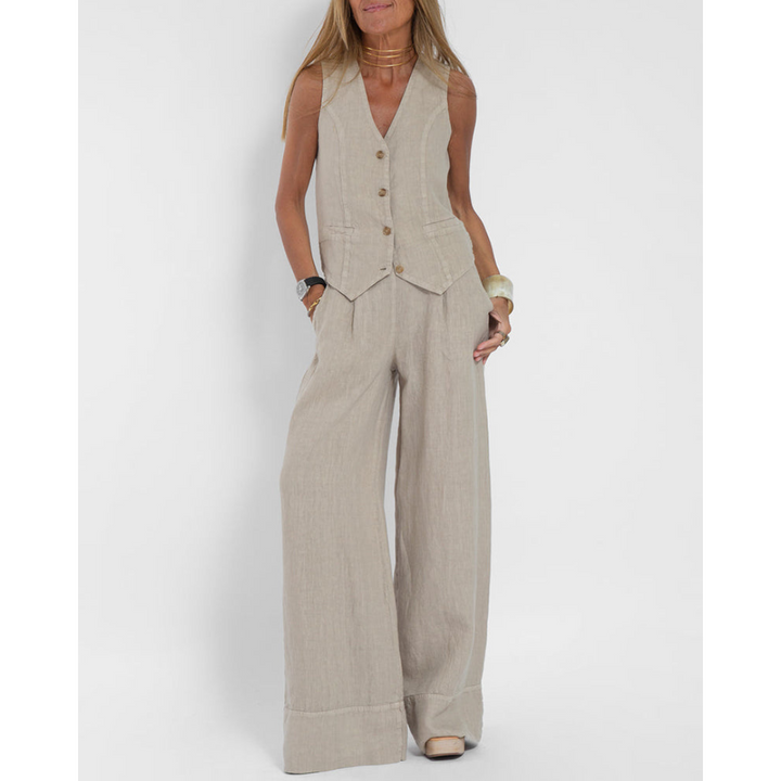 Vielseitiger Damen Zweiteiler für Sommer & Freizeit. Komfortables, elegantes Outfit, atmungsaktiv & modisch.