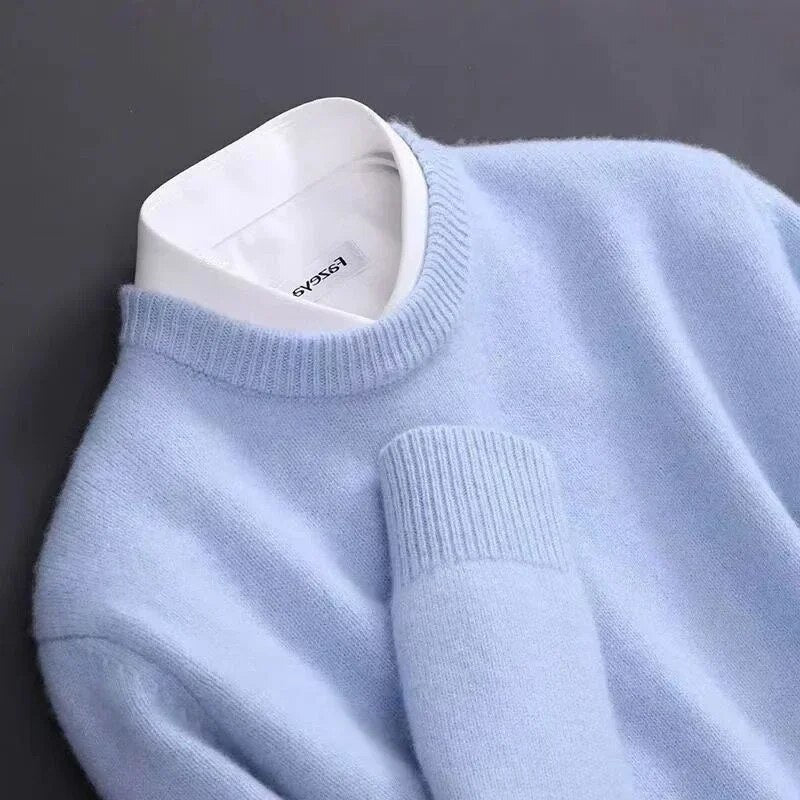 Stilvoller Herren Rundhals-Strickpullover, weich, locker und modern, ein Must-have für Herbst/Winter.