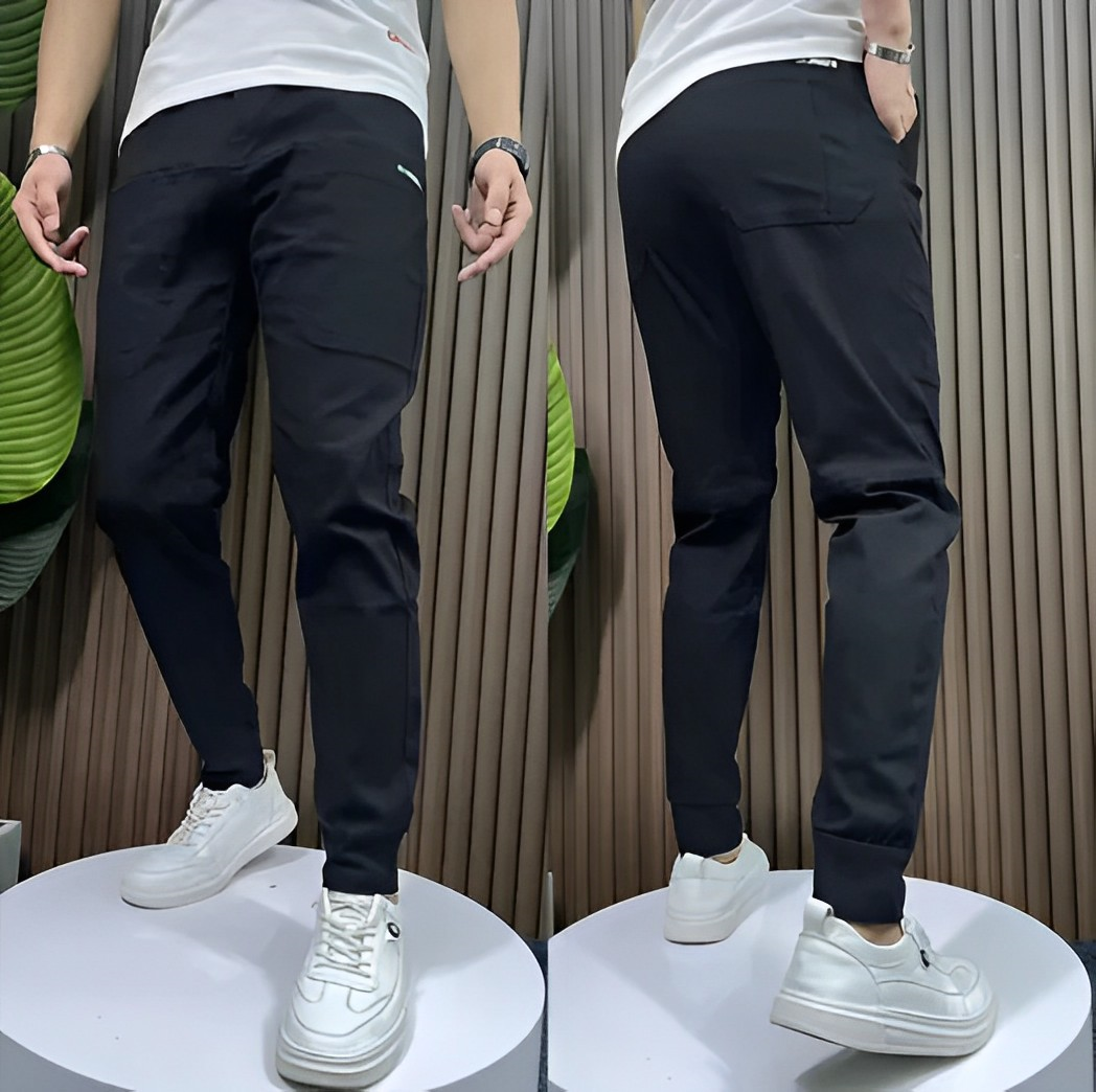 Herren Cargohose Slim Fit in Schwarz, ideal für Freizeit & Alltag, mit praktischen Taschen.