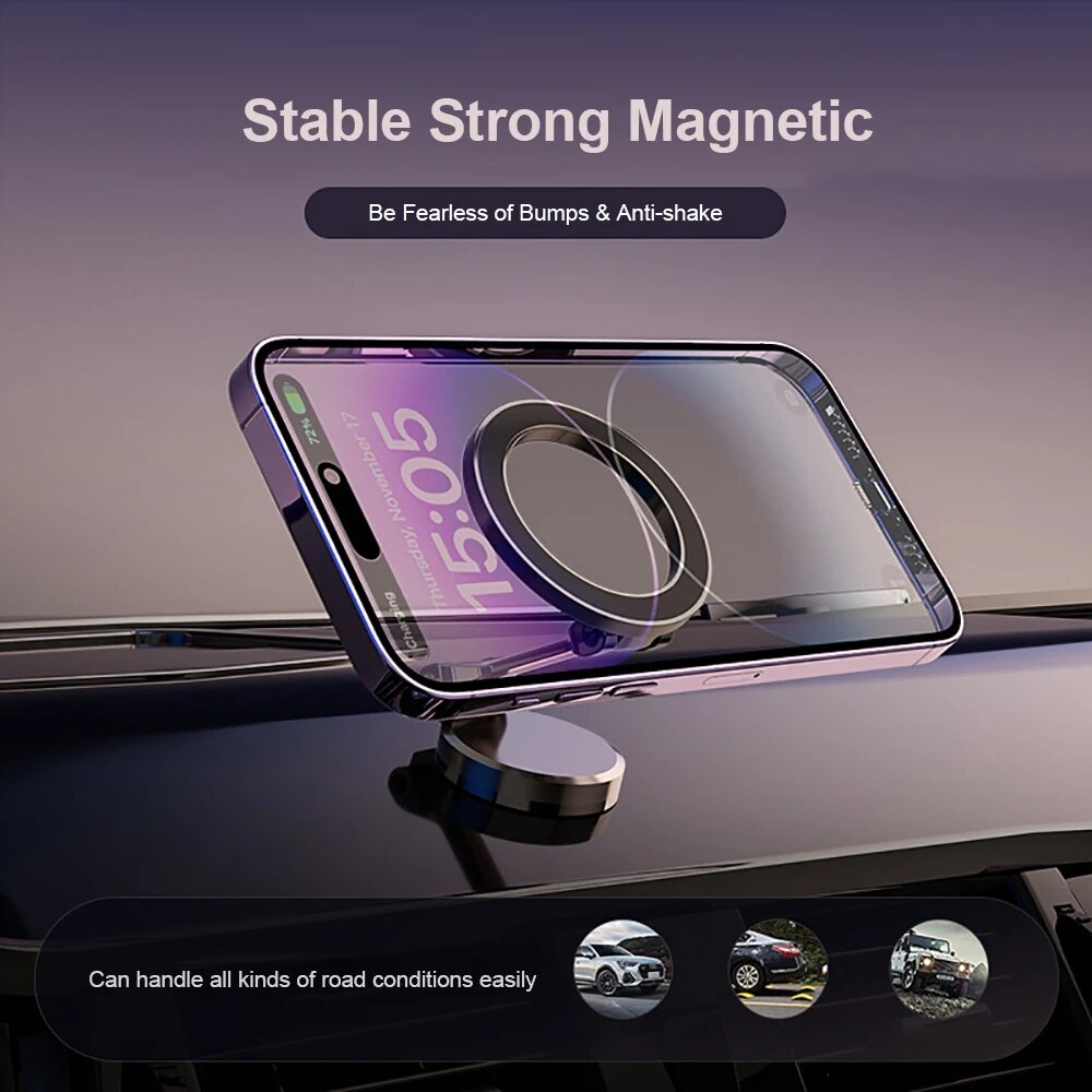 Stabile Auto-Handyhalterung, magnetisch und faltbar, ideal für Navigation und Freisprechanlage im Pkw.