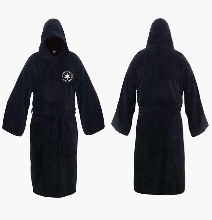 Bequemer Herren Bademantel mit Kapuze für Jedi & Sith Fans. Idealer Hausmantel nach dem Bad oder zum Entspannen.