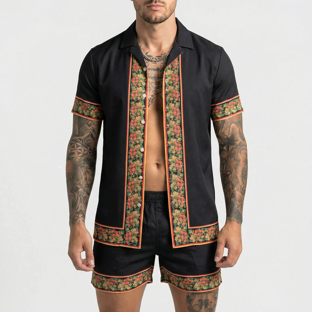 Herren Sommerset Jamal mit auffälligem Print, bequeme Freizeitkleidung für warme Tage.