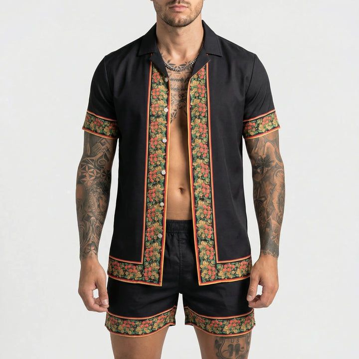 Herren Sommerset Jamal mit auffälligem Print, bequeme Freizeitkleidung für warme Tage.