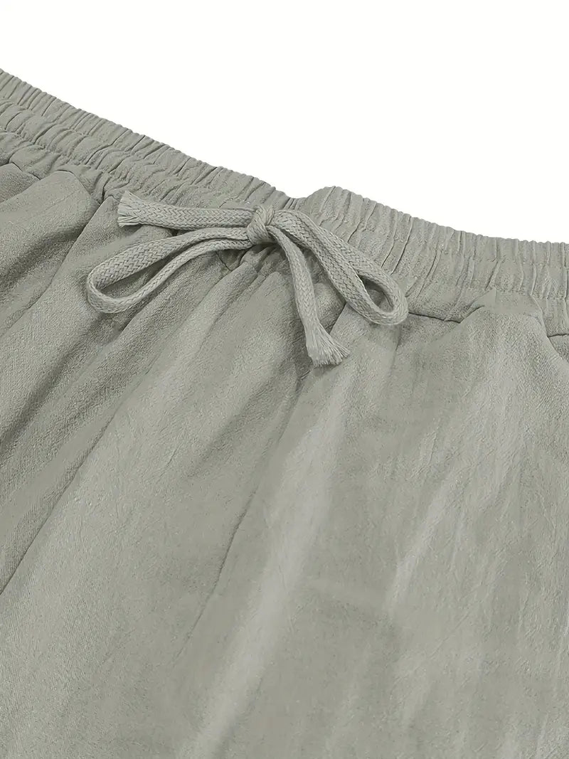 Atmungsaktive Herren Strandhose, hellblau, leicht & vielseitig. Perfekt für Sommer.