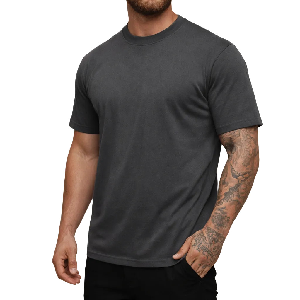 Vielseitiges Herren Rundhals T-Shirt, Slim Fit. Perfekt als Basic Kurzarm Shirt für Casual Looks.