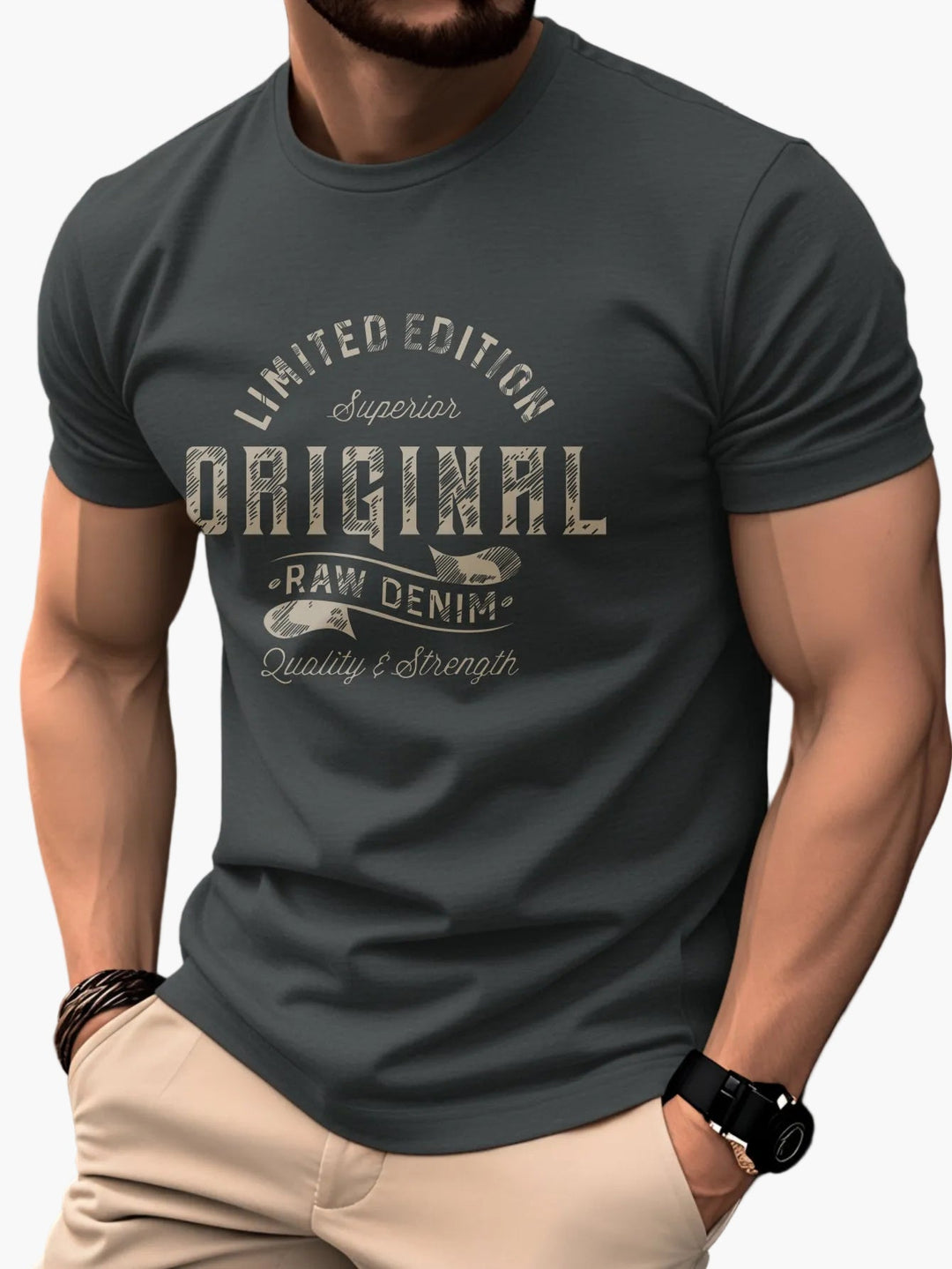 Lässiges Herren T-Shirt mit Vintage-Motiv, perfekt für Freizeit & Alltagslooks. Kurzarm, Rundhals.