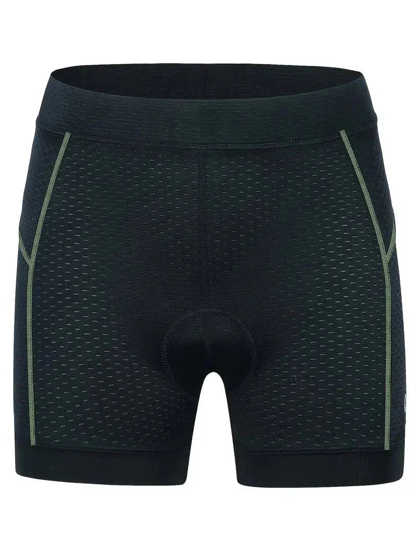 Damen Radlerhose in Schwarz & Rot, gepolstert mit Gel für Rennrad & Freizeit.