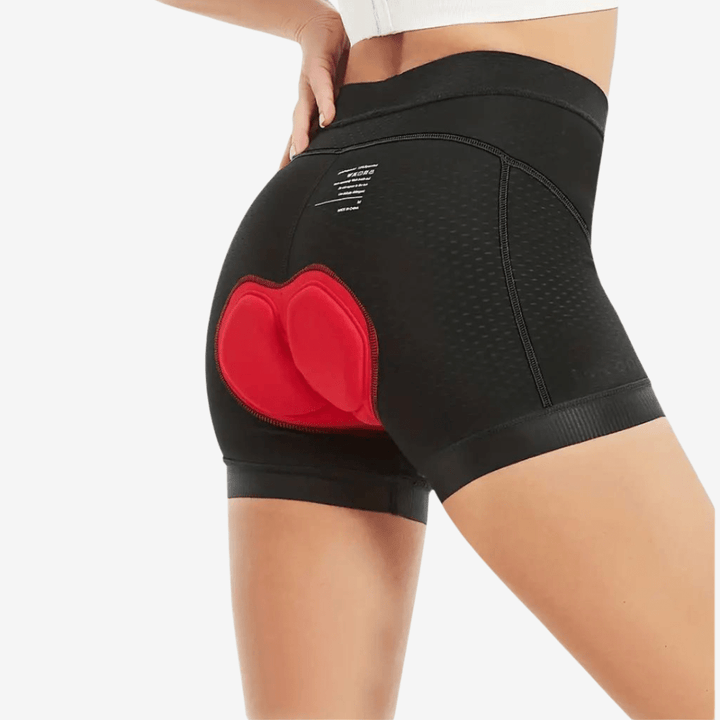 Bequeme Damen Sportshorts, atmungsaktiv, mit Gelpolster für optimalen Halt beim Radfahren.