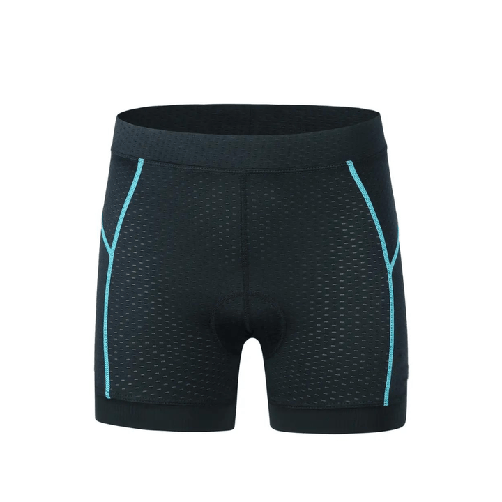 Frontansicht der roten Damen Fahrradhose mit komfortablem Gelpolster, perfekt für Sport.