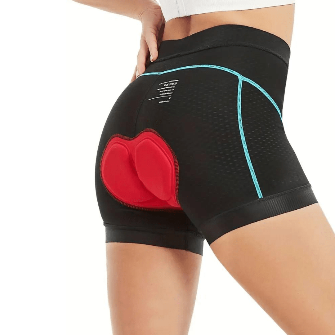 Atmungsaktive Damen Fahrradhose, schwarz, für maximalen Komfort & Halt beim Radfahren.