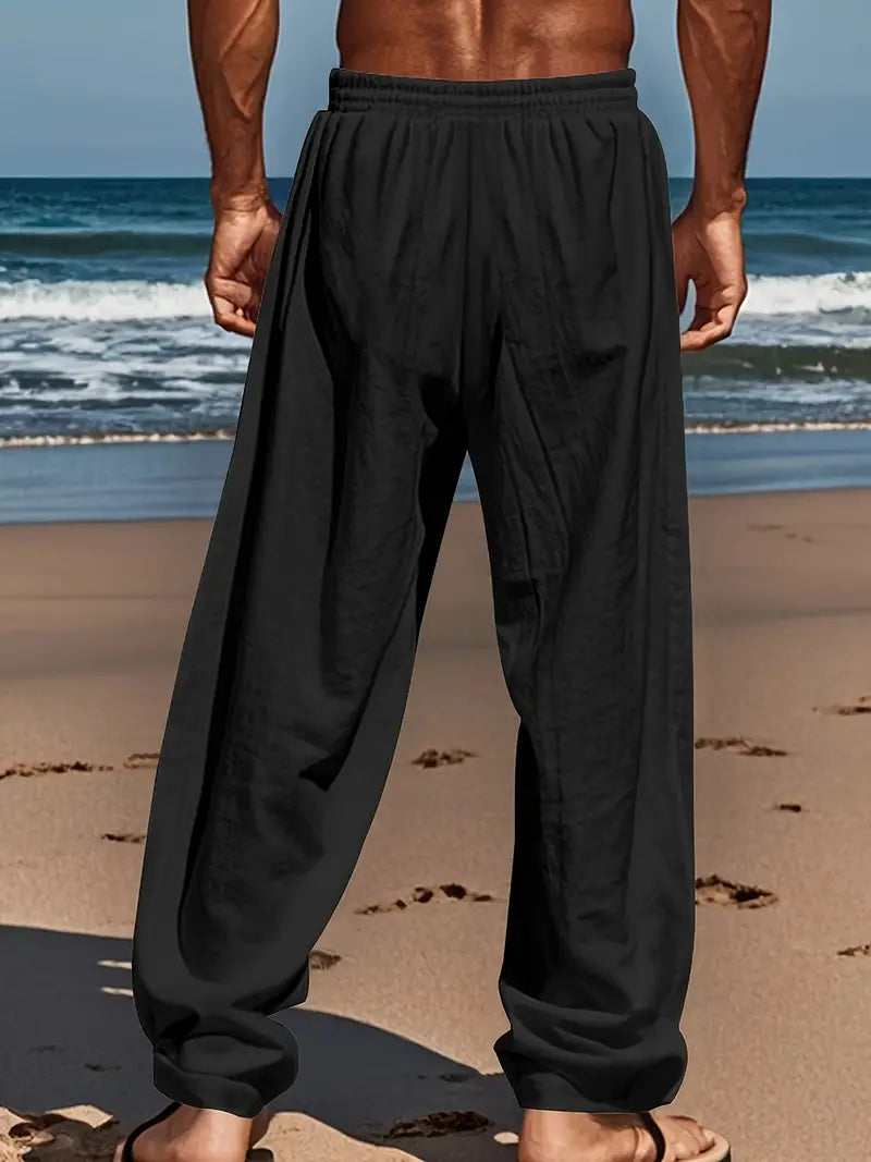 Elegante Herren Hose für den Sommer, beige, atmungsaktiv & bequem. Für Stil & Urlaub.