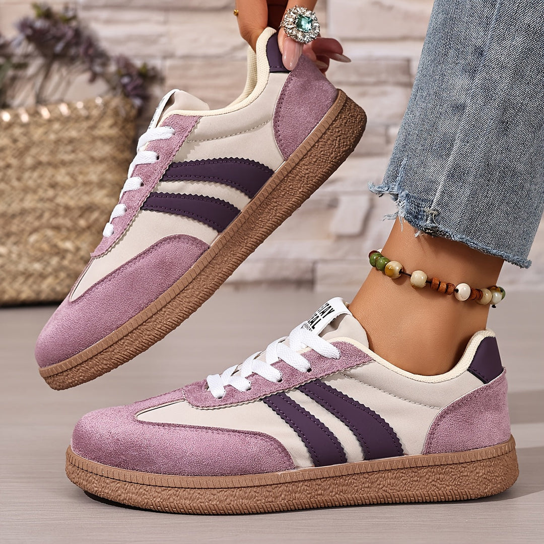 Blauer Damen Retro Sneaker, bequem und vielseitig, perfekte Freizeitschuhe für Streetwear.