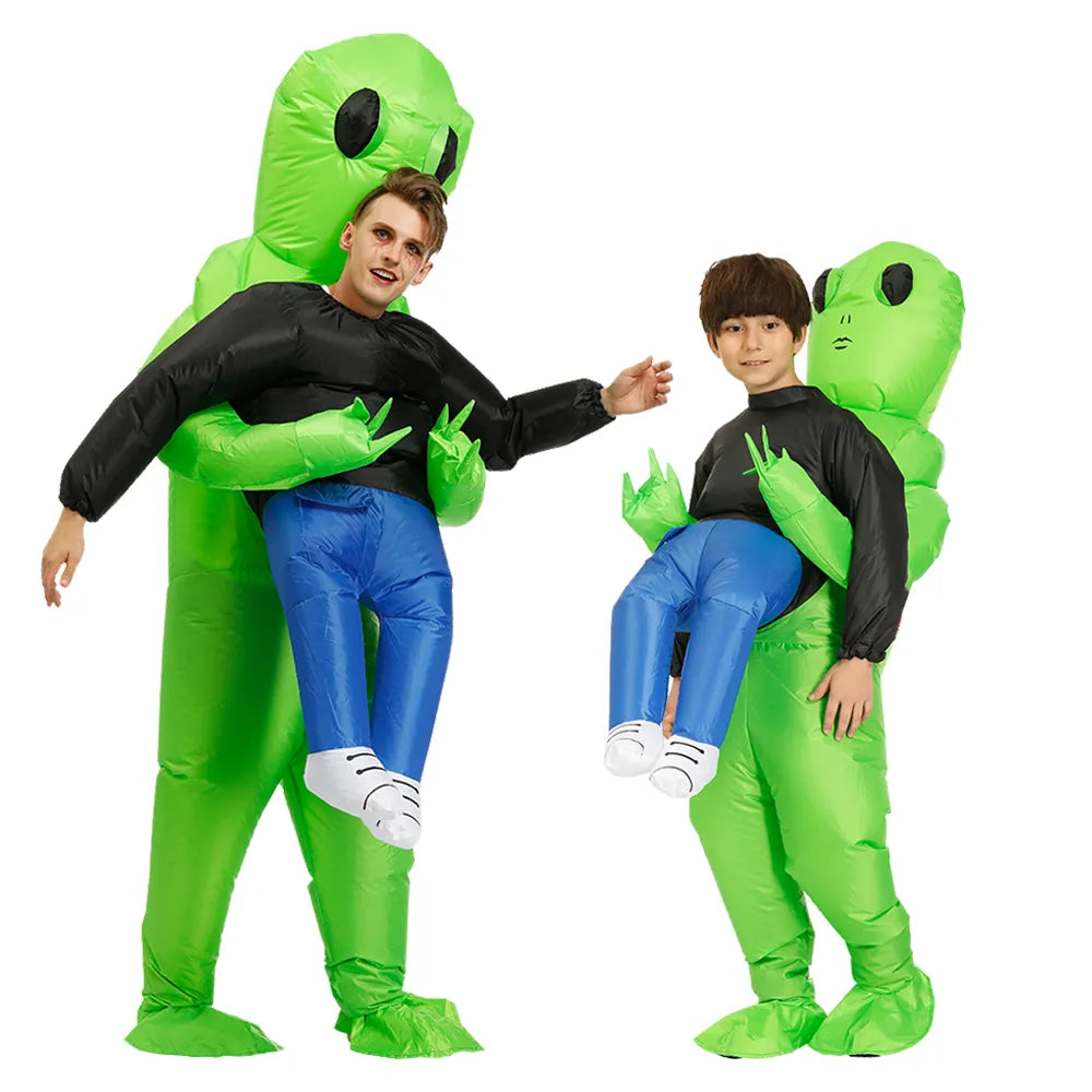 Lustiges, aufblasbares Alien Partykostüm für Kinder & Erwachsene, ideal für Fasching, Cosplay und Feiern.