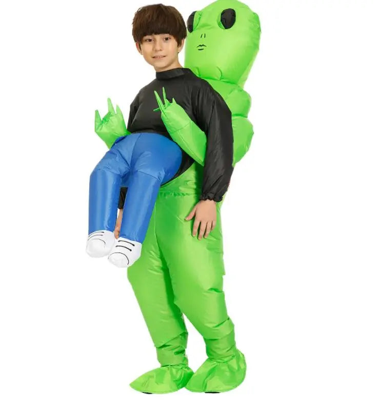Unisex aufblasbares Alien Kostüm für Kinder und Erwachsene, ein Highlight für Halloween, Fasching und andere Festlichkeiten.