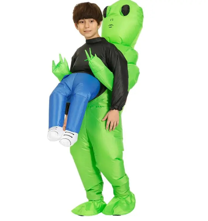 Unisex aufblasbares Alien Kostüm für Kinder und Erwachsene, ein Highlight für Halloween, Fasching und andere Festlichkeiten.