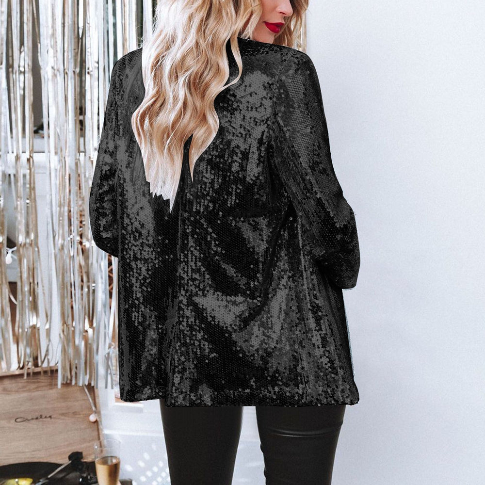 Glitzernder Damen Blazer mit Pailletten, schick für Abendgarderobe & festliche Events.