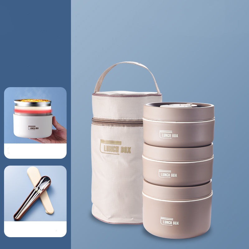 Thermische Lunchbox aus Edelstahl für Camping, Wandern oder Büro, hält Speisen lange warm.