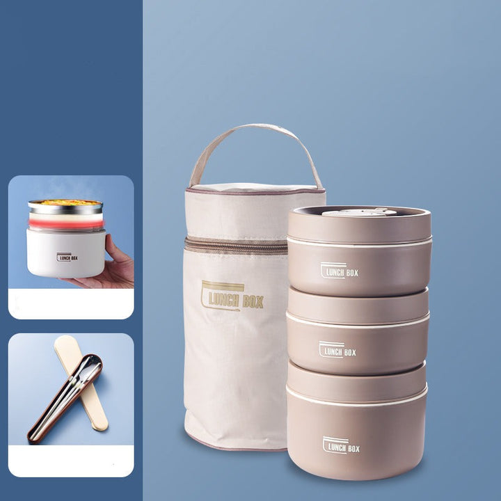 Thermische Lunchbox aus Edelstahl für Camping, Wandern oder Büro, hält Speisen lange warm.