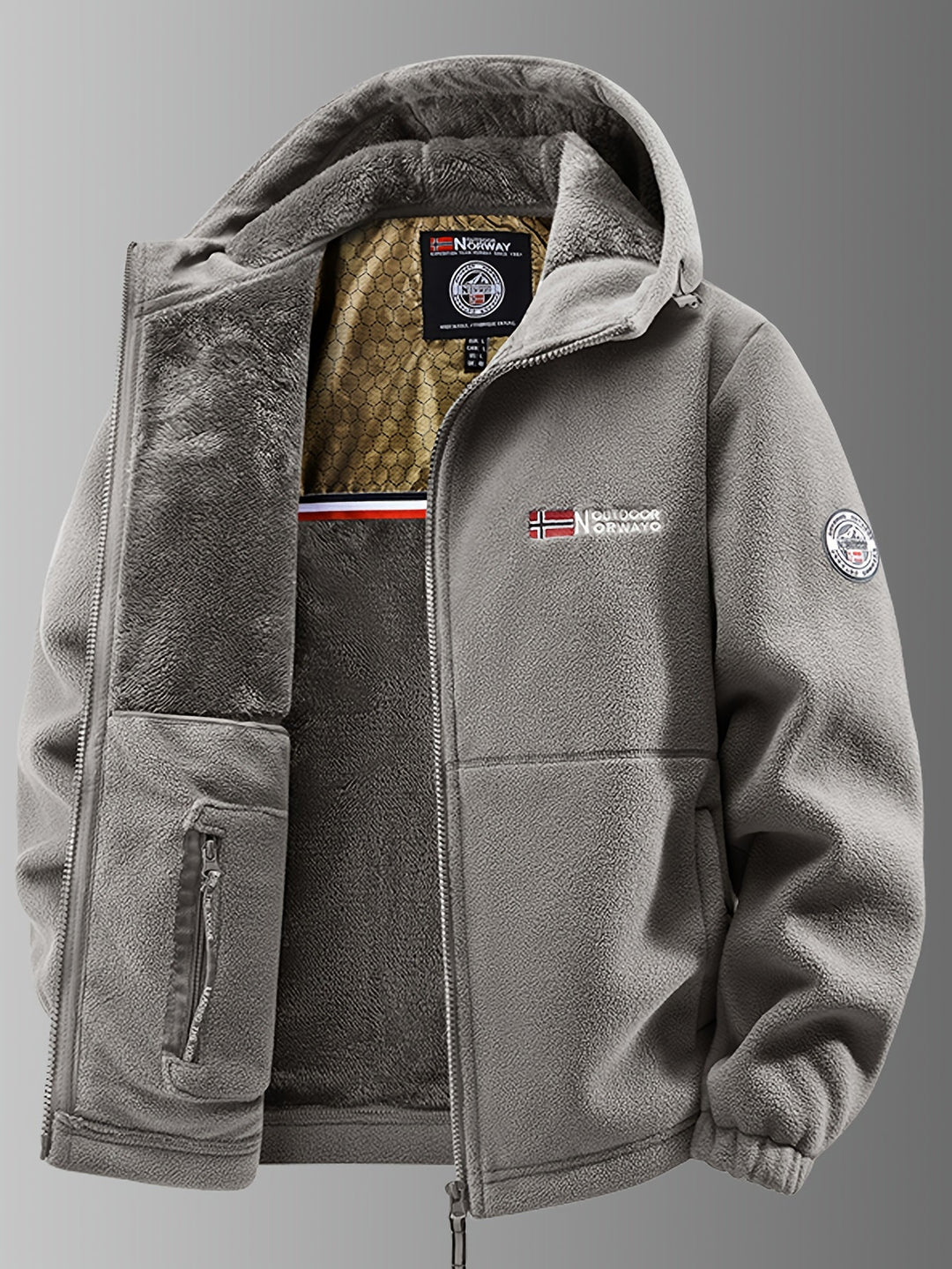 Herren Winterjacke mit Reißverschluss & Kapuze. Winddicht, wasserabweisend und warm für Outdoor & Übergangszeit.