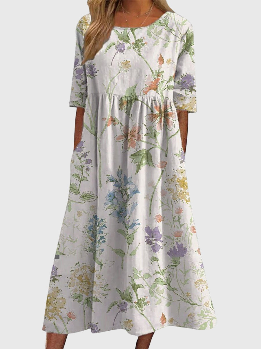 Weißes Damen Sommerkleid, fließend und schmeichelhaft, ein Must-have für entspannte Sommertage.