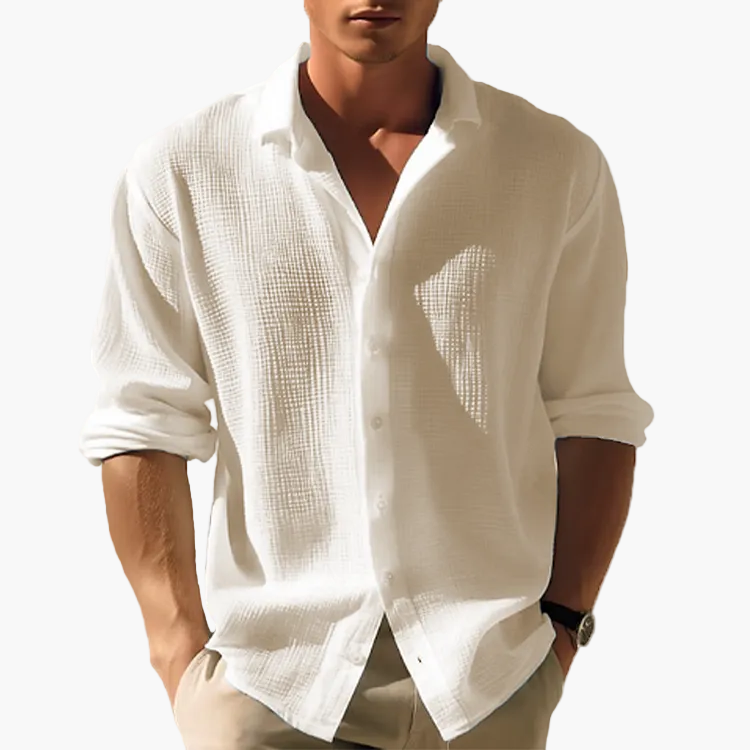 Modernes Herren Freizeithemd, stilvoll und bequem. Ideal für Frühling, Sommer und lässige Anlässe. Elegantes Design.