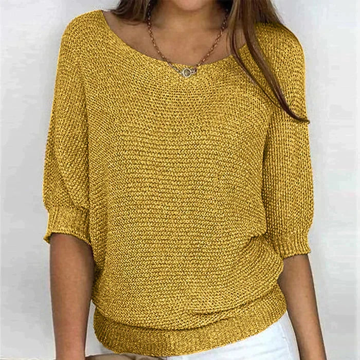 Damen Kuschelpullover, bequemer Langarm-Strickpullover. Ideal als Oberteil für kühle Herbst- und Wintertage.