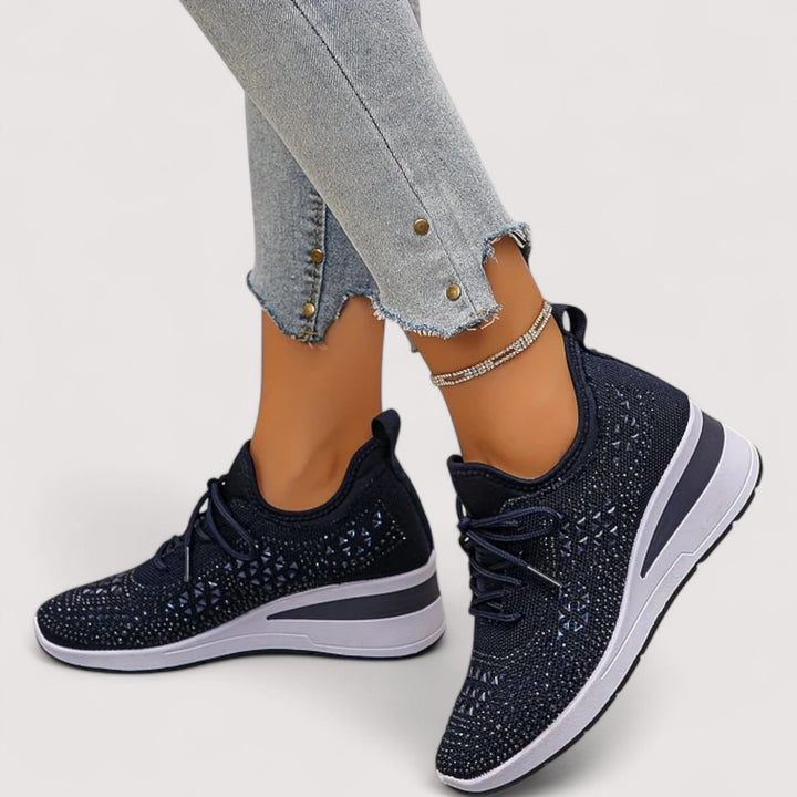 Innenansicht der weichen, bequemen Damen Glitzer Sneaker für optimalen Tragekomfort.