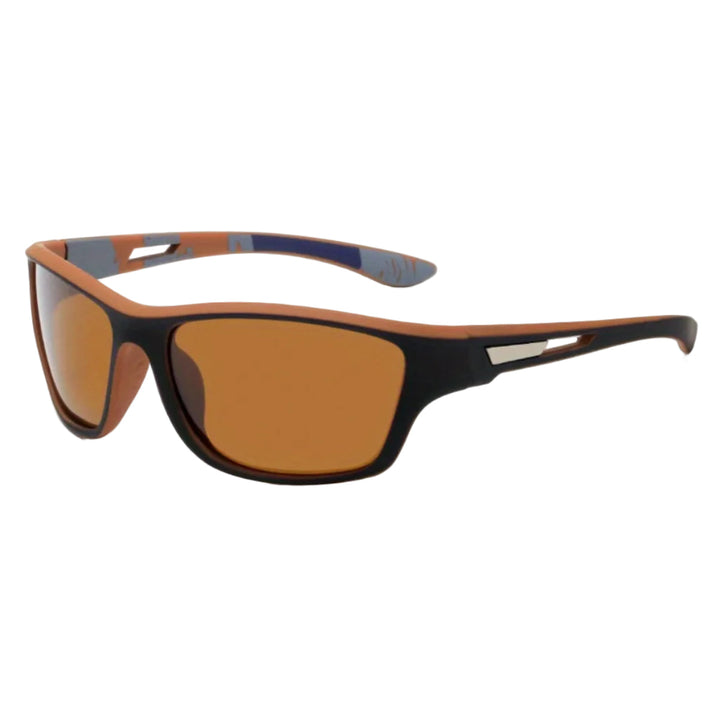 Detailansicht der polarisierten Sport-Sonnenbrille für Herren mit effektivem UV400 Schutz.