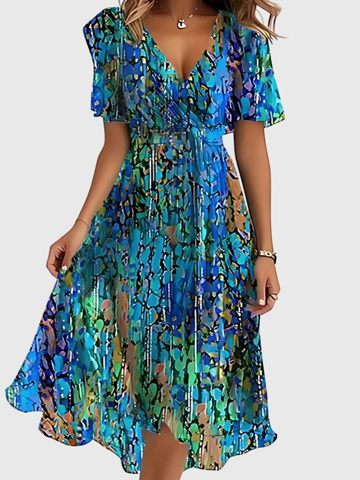 Vielseitiges Damen Sommerkleid im Relaxed Fit, perfekt als bequemes Boho-Kleid für Urlaub & Freizeit, kaschiert Bauch.