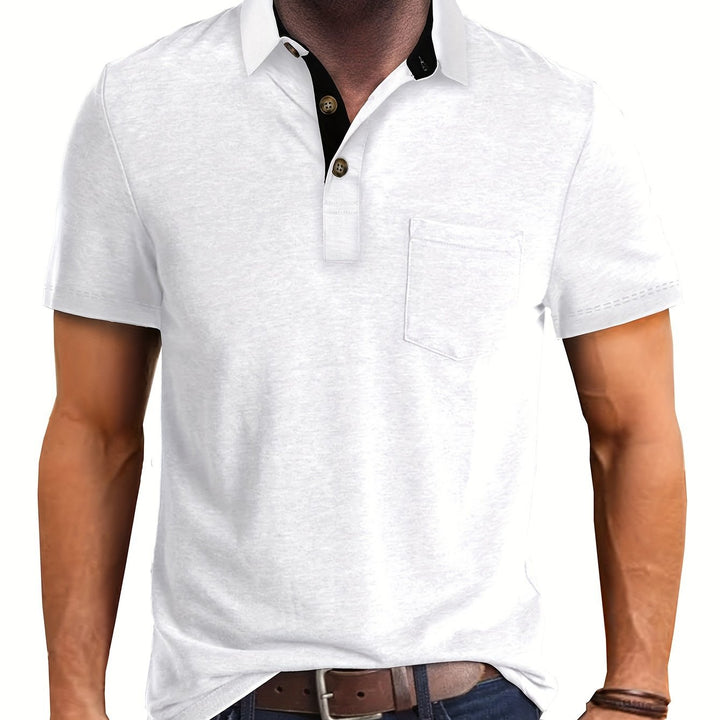 Klassisches Herren Poloshirt mit Brusttasche, ein Must-have für jede Herrenmode-Sammlung.