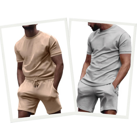 Komfortables Herren Freizeit Set: Stylisches T-Shirt & Shorts für den Sommer. Perfekte Loungewear.