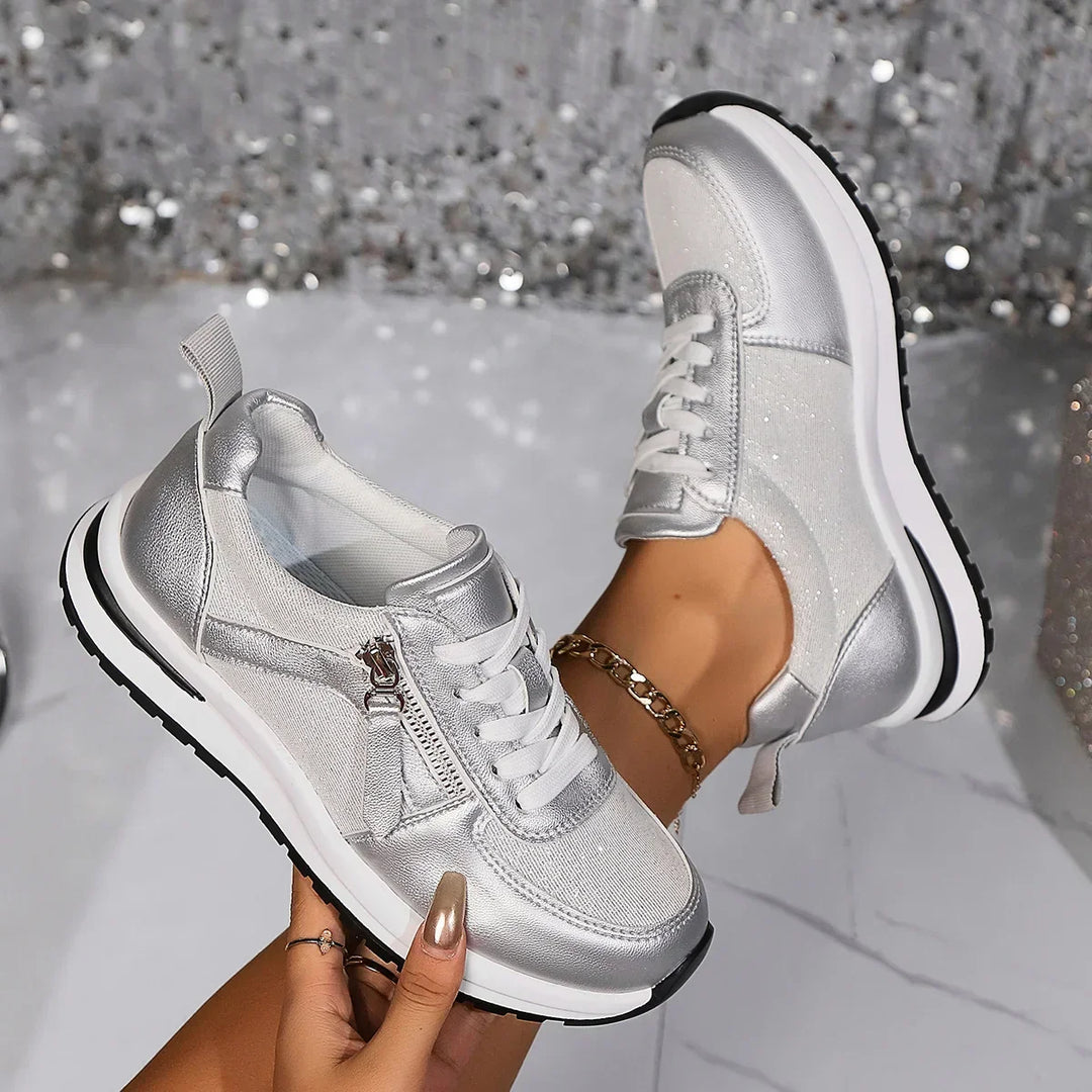 Bequemer Damen Turnschuh mit Reißverschluss, ideal für Alltag und Freizeit.