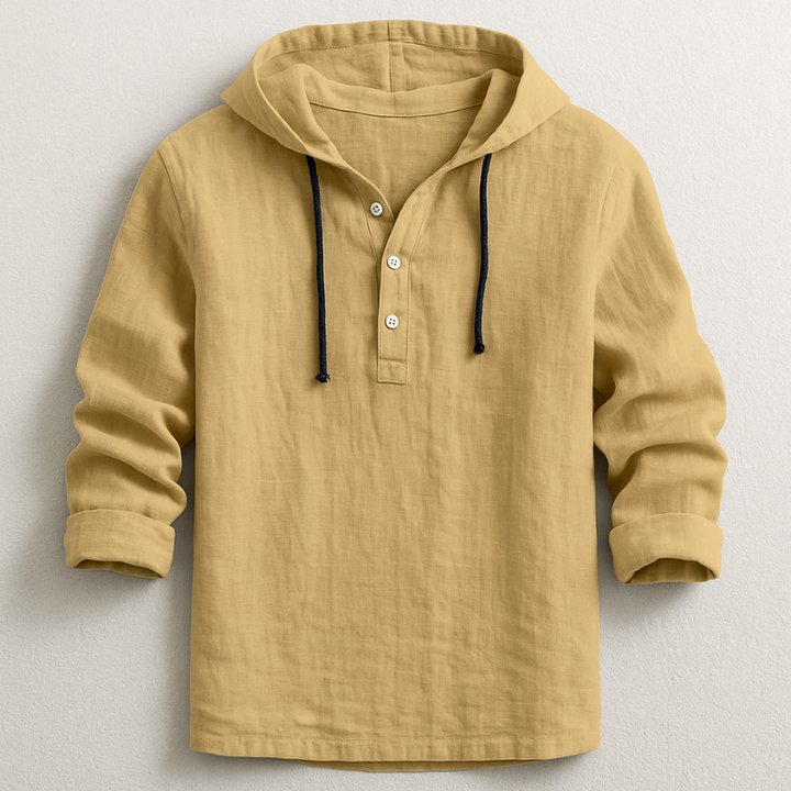 Stilvolles Herren Langarm-Kapuzenhemd mit Kapuze, weich & bequem, für den modernen Mann, Winter25 Kollektion.