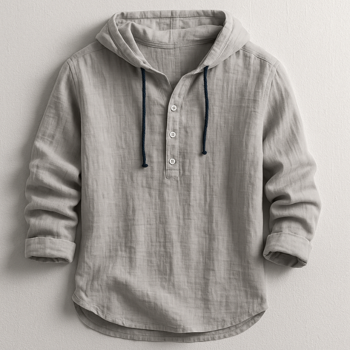 Casual Herren Hoodie Langarm-Shirt, ideal für Alltag & Freizeit, mit bequemer Kapuze und modernem abgerundetem Saum.