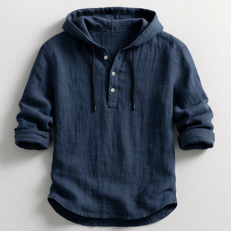 Entspannter Herren Langarm-Hoodie, warmes Kapuzenhemd für Winter25, bequemes Casual Oberteil mit abgerundetem Saum.