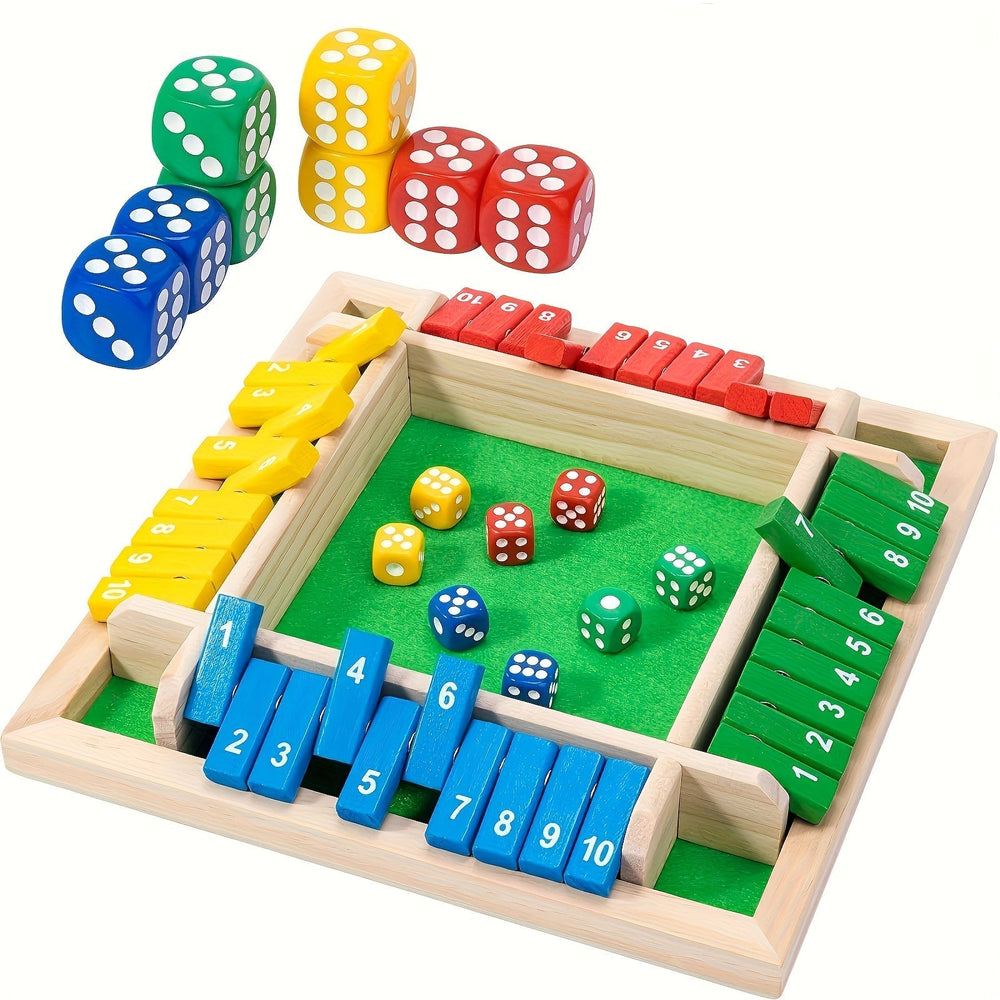 Shut The Box Gesellschaftsspiel aus Holz, fördert Denken & Zahlenverständnis; ein Lernspiel für Kinder & Erwachsene.
