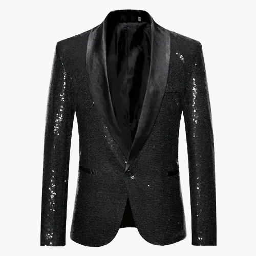 Herren Pailletten Sakko. Glamouröser Blazer für Party, Event & Gala. Stilvolle Abendmode für festliche Anlässe.