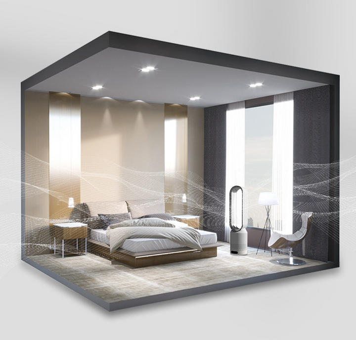 Leiser oszillierender blattloser Ventilator für gleichmäßige Luftzirkulation & Kühlung.