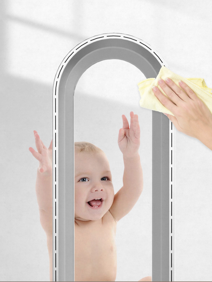 Energieeffizienter blattloser Ventilator, leise Oszillation, LED-Touch für umweltbewusste Kühlung.