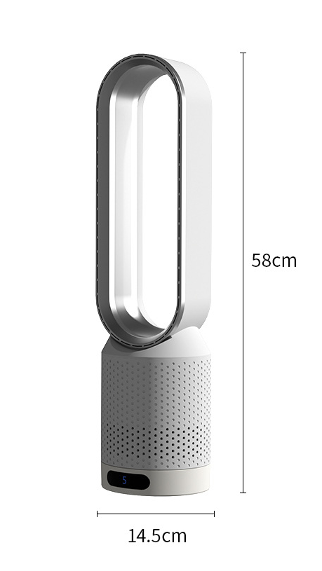Blattloser Tischventilator für leise Kühlung, mit Oszillation & praktischem LED-Touch.