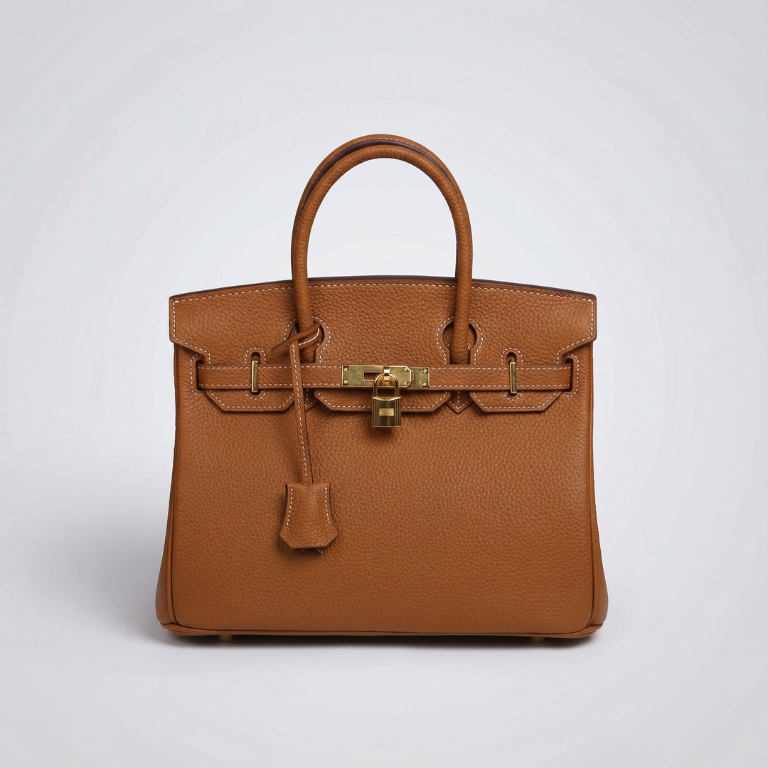 Graue Echtleder Damenhandtasche, geräumig und elegant, perfekt für den Alltag.