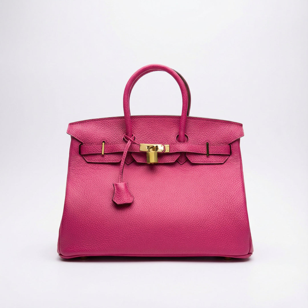 Zeitlose graue Lederhandtasche für Damen, stilvolles Accessoire aus Echtleder.