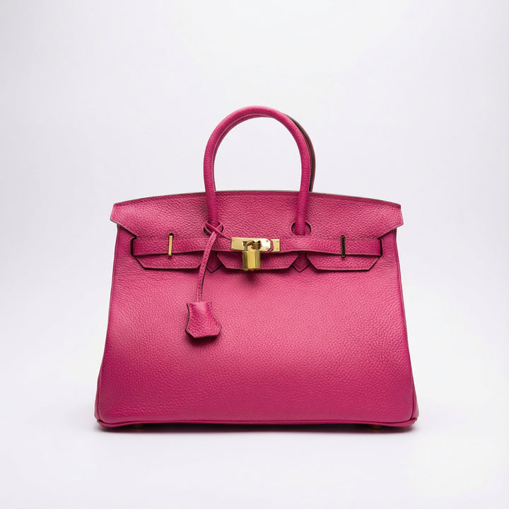 Zeitlose graue Lederhandtasche für Damen, stilvolles Accessoire aus Echtleder.