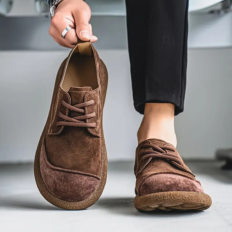 Bequeme orthopädische Herrenschuhe in Braun/Khaki für entspannten ganztägigen Komfort & Fußgesundheit.