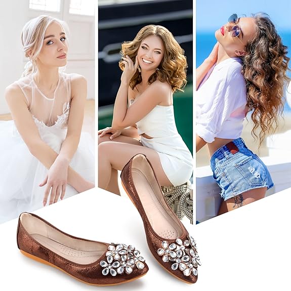 Silberne Glitzer Flats für Frauen, bequem & chic für Freizeit.