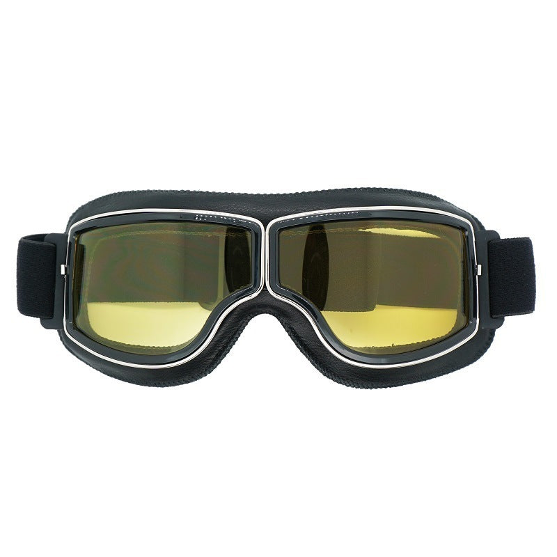 Polarisierte Motorradbrille für Herren. Effektiver UV-Schutz und Retro Pilotenbrillen-Design.
