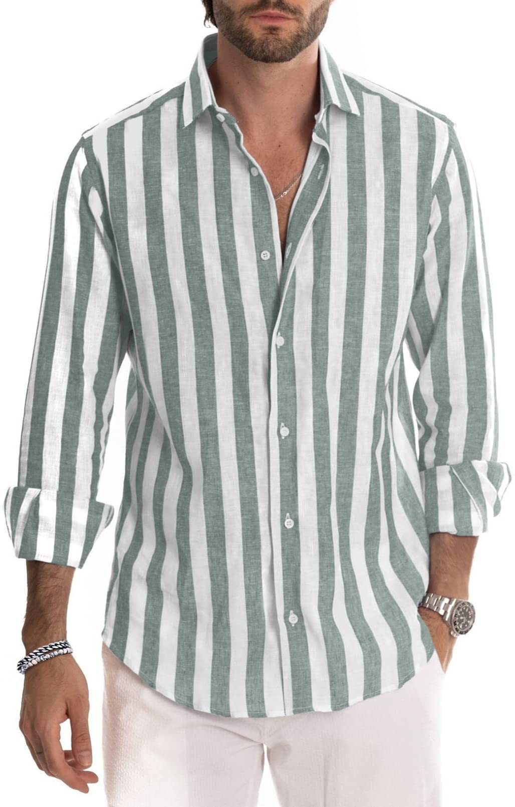 Herren Streifenhemd in Blautönen, ein Muss für den sommerlichen Casual Look.
