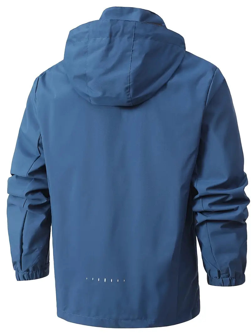 Eleganter Herren Wasserdicht-Regenmantel, leicht und winddicht, mit stilvoller Kapuze.