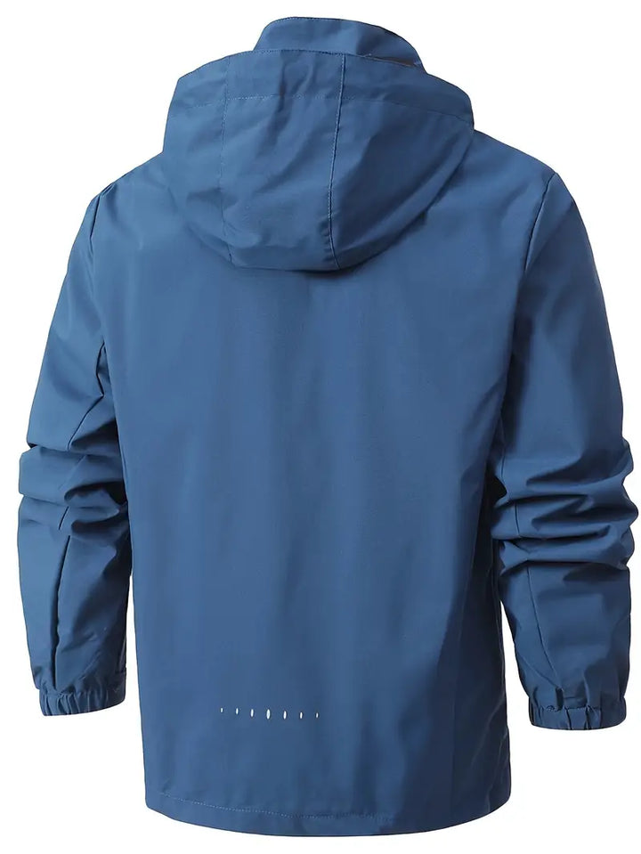 Eleganter Herren Wasserdicht-Regenmantel, leicht und winddicht, mit stilvoller Kapuze.
