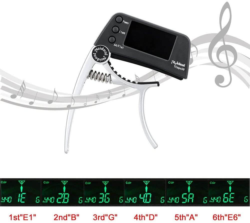 Stabiler Gitarren Capo aus leichtem Aluminium für schnellen Saitenwechsel an akustischen und E-Gitarren, Bass, Ukulele.